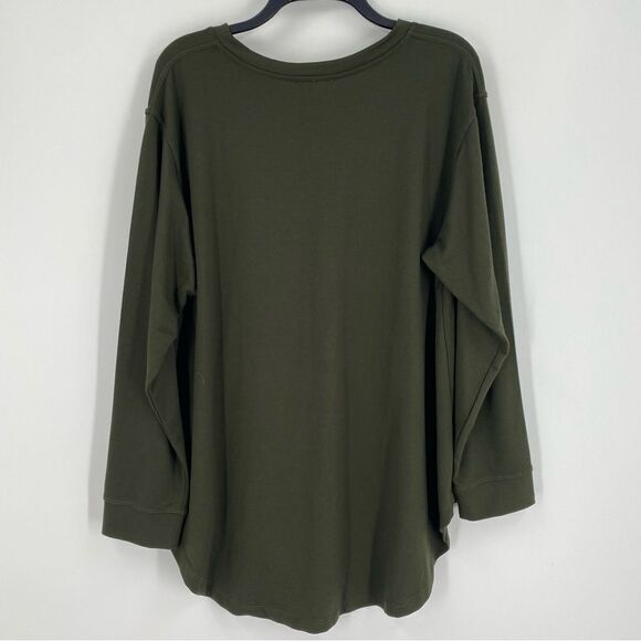 Love and Delancey Women’s Women’s Round Neck Long Sleeve Olive Green Top size 1X - Picture 3 of 3